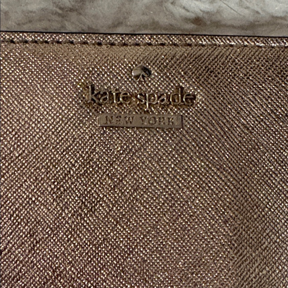 Metallic gold Kate Spade wallet - Picture 2 of 7
